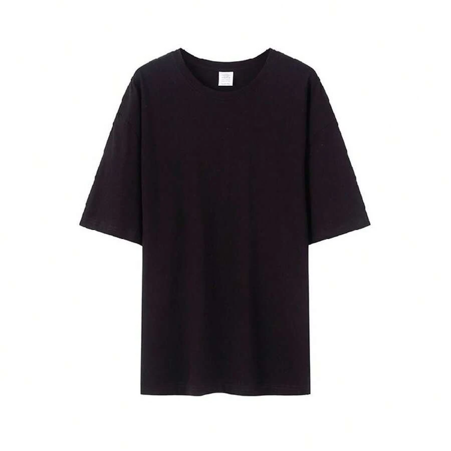 Women's Casual Printed T-Shirt, Short Sleeves, Round Neck, Spring/Summer Urban Fashion Unisex T-Shirt. UVSU - 純黑色 - 查看 1