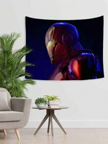 1pc M-Arvel I-Ron Man Tapestry, Cinematic Neon Portrait Style Wall Decor, Deep Blue And Red Superhero Art Hanging, Perfect For Bedroom, Living Room, Dorm, Apartment, Studio, Party Backdrop, Comic, Superhero Themed Room Decor, Great For Adding A Moody, Dramatic Flair To Game Rooms, Home Theaters And Personal Spaces - Nhiều màu sắc - Xem 4
