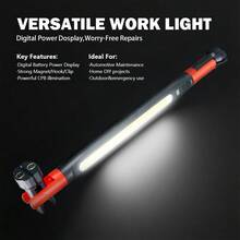 Bright LED Flashlight Magnetic Work Light, Rechargeable, Car Repair Lamp, Built-In Battery, Outdoor Use - Multicolor - View 2