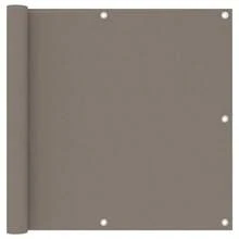 vidaXL Brise-vue pour balcon, revêtement de balcon avec œillets et corde, imperméable, pour balcon et terrasse, 90 x 800 cm, taupe, 100 % polyester Oxford - brun grisâtre - Voir 21