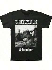 Camiseta Burzum Filosofem para Hombre Negra, Estilo Unisex de Corte Holgado Camisetas de Ocio - Negro - Ver 2