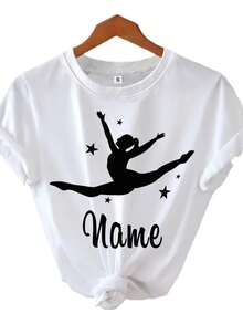Camiseta con texto personalizado para amantes de la danza, regalo de camiseta personalizada, ropa con logotipo de empresa, ropa con logotipo de equipo, crea tu propia camiseta con texto - [Blanco] - Ver 7