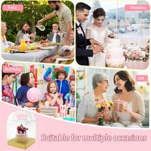 JUOXIERN 4 Inch Single Cupcake Boxes Individual Jumbo Cupcake Carrier (48, Gold) - ColorC - View 6