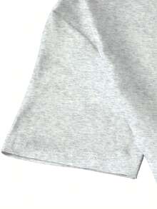 Talla Grande, Camiseta Casual de Manga Corta con Cuello Redondo y Estampado de Frutas Naranjas con Hojas para Mujer de Talla Grande - Gris Claro - Ver 3
