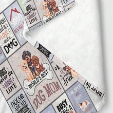 1件装拼接可爱小狗印花柔软法兰绒毯，舒适保暖，适用于沙发、卧室、书房、宿舍、办公室床铺、露营等场合，用途广泛，四季皆宜，是送给女孩、男孩和房间装饰的绝佳礼物。 - 3836+230MT - 查看 10