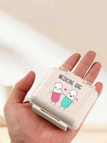 Mini 6-Compartment Portable Pill Box, Medicine Storage Box, Travel Pill Box, Printed With "My Pill Box" And Pill Pattern, 6-Compartment Small Pill Box, Sealed Pill Packaging Storage Box, 6-Day Weekly Pill Storage Box, Travel Essential Pill Box, Daily Vitamin Pill Box, Pocket Pill Box Storage Box, Exquisite Storage Box, Family Essential, Travel Essential - Multicolor - View 6