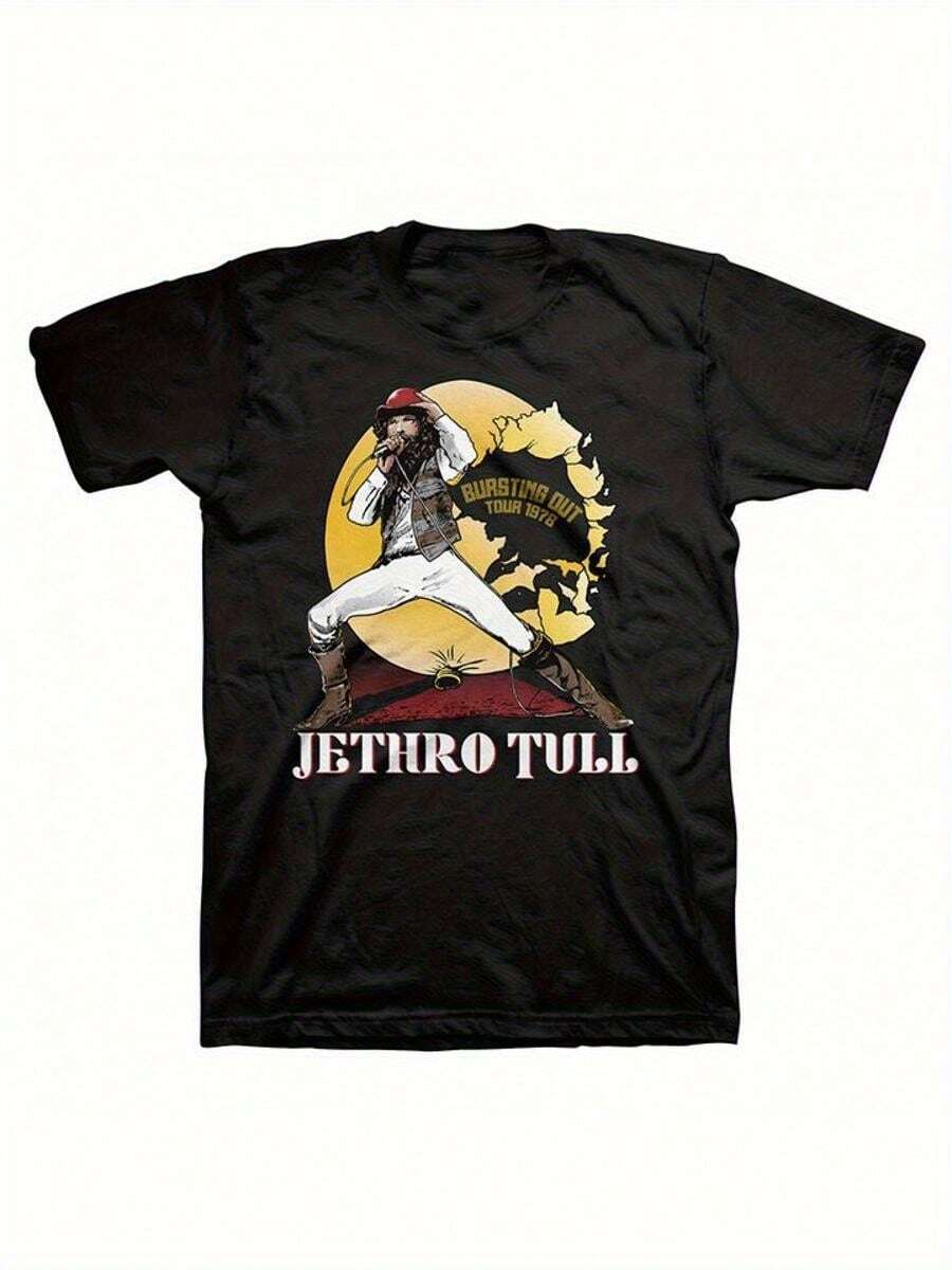 Jethro Tull Colour Bursting Out 1978 Varios Tama?os-Camiseta HH64 - Negro - Ver 1