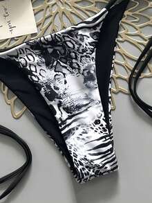 2025 Sexy Leopard Print Bikini Two Pieces Set, Retro Style For Women Vacation - White - View 5