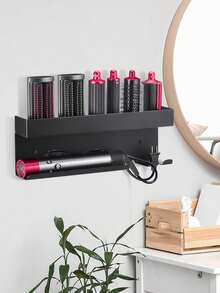 No Drill Wall Mounted Hair Dryer Holder, Can Be Used To Store Hair Accessories, Hair Dryers And Curling Irons, Can Be Used As A Hair Dryer Rack, Hair Styling Tool Storage Box, Bathroom Salon Hair Tool Organizer - Multicolor - View 4