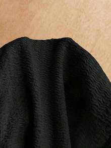 Nuevo conjunto informal de 2 piezas para mujer con hombro asimétrico, textura esponjosa, estampado floral y espalda descubierta, ideal para vacaciones, boda, graduación, Día de San Patricio, primavera, festival de música, elegante estilo boho tropical - Negro 2 - Ver 5