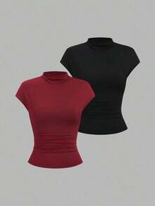 Nueva llegada Camiseta de unicolor, minimalista y versátil, adecuada para el transporte, primavera/verano - Multicolor 3 - Ver 3