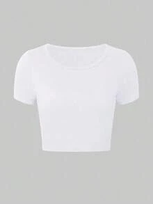 Conjunto De Camiseta Blanca Y Negra Para Mujer - Blanco - Ver 5