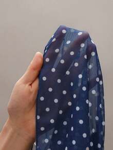 Elegante top de tirantes con escote en V y estampado de lunares para mujer, primavera/verano - Azul marino - Ver 8