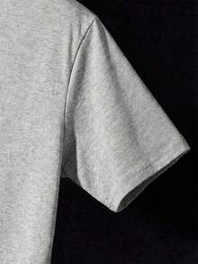 NEON BLANC Short-Sleeved Crew Neck T-Shirt With Letter Print, Casual And Versatile For Everyday Use - 淺灰色 - 查看 4