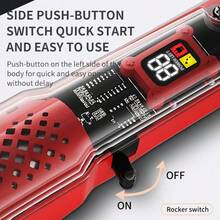 Men's Hair Clipper, Transparent Body Retro Oil Head Electric Hair Clipper, Professional Beard Trimmer With LCD Display Screen, High-Power Hair Beauty Machine, Father's Day Gift, Father's Day Gift - 紅色 - 查看 9