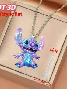 1 chiếc mặt dây chuyền hình chuột Minnie và Mickey rỗng, đính đá lấp lánh dễ thương và thanh lịch, dây chuyền dài thời trang làm quà tặng cho bé gái, phụ kiện Disney. - Nhiều màu - Xem 4