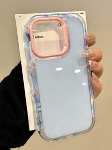 Cute Jelly Candy Color Shockproof Lens Protection Phone Case Compatible With IPhone 17 Pro Max 16 15 14 Pro Max 13 Pro Max 14 15 16 13 17 Simple Solid Color Bumper Cover - Blue - View 4