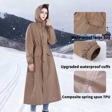 Impermeable de estilo coreano para mujer, chaqueta de lluvia impermeable y a prueba de viento de manga larga para ciclismo, diseño lindo para chica - Impermeable de mujer - Ver 12