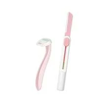 2pcs/Set Portable Stainless Steel Blade Mini Shaver, Women's Intimate Hair Remover, Retractable Micro-Adjustable Eyebrow Trimmer - Multicolor - View 7