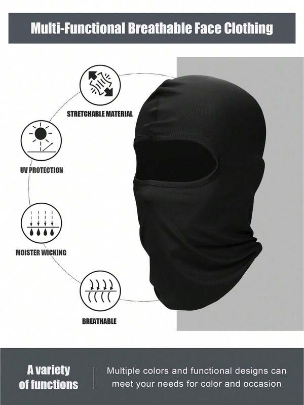 1/3/5 piezas Pasamontañas a prueba de viento para exteriores, Cubierta facial para ciclismo, Forro para casco, Protección UV física y transpirable para la cabeza