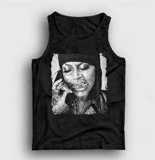 Erykah Badu Retro Black Print Tank Top, Casual Summer Sleeveless Top - 黑色3 - 查看 1