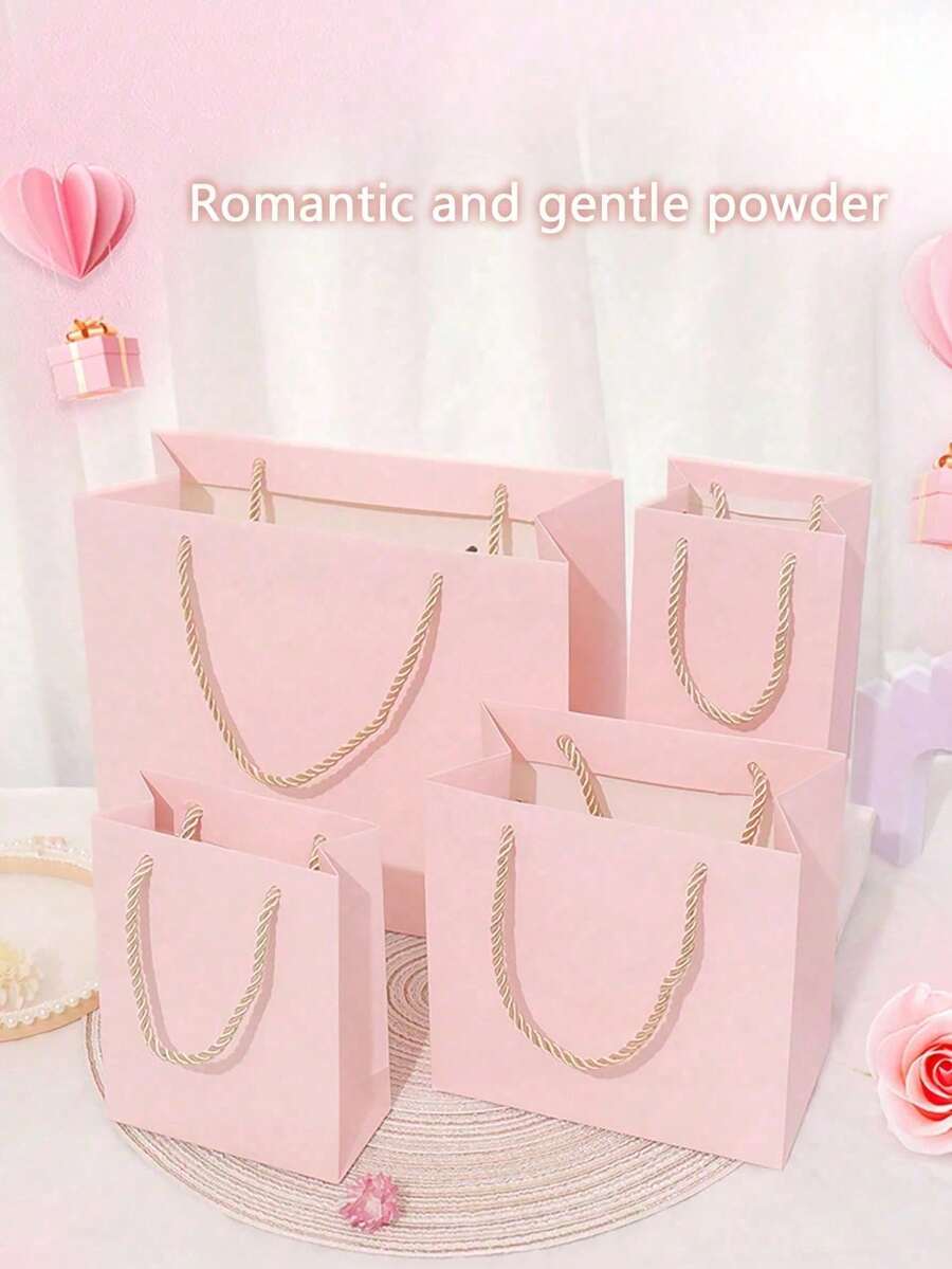粉紅色婚禮禮品袋、生日禮品包裝袋、化妝品口紅禮品袋、節日派對禮品包裝袋、生日週年紀念禮品紙袋、購物袋、手提包裝袋、週年慶祝派對禮品購物托特袋裝飾、復古優雅週年派對禮品購物紙袋用於禮品包裝 - 多色 - 查看 1
