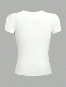 short sleevesPlayera camiseta blusa gráfica dama mujer estampada casual estampado love amor parejas corazon febrero corte regular material suave cuello redondo manga corta diario día noche calle casa cómoda fresca ligera moderna juvenil urbana aesthetic primavera verano playa calor y2k femenina frase religiosa tiempo de dios es perfecto letras cristiana corazónLeisure - Blanco - Ver 2