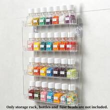 1pc Fuse Beads Storage Rack, Fuse Beads Bottle Organizer Stand, Countertop / Wall-Mounted Fuse Beads Jars Display Holder, Multifunctional Storage Shelf For Glasses, Makeup, Nail Polish, Mini Pop Figures - Transparent - View 11