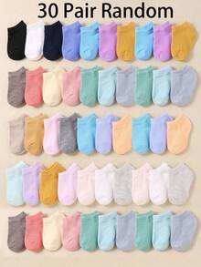 30/20/10/1 Pair Random Candy Color Baby Unisex Boat Socks, Newborn & Toddler Nude Socks, Casual Sports Ankle Socks, Suitable For 0-3 Years Old Newborn Baby Boys And Girls, Thanksgiving/Christmas Gift, Daily Wear - Multicolor - View 18