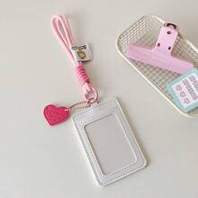 极简竖款双卡位挂绳，纯色3英寸拍立得相机卡套，学生证/校园卡袋 - 1PC - 查看 7