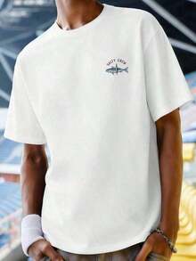 GiftCamiseta Salty Crew Compass Fish de primavera, informal, transpirable, estampado llamativo, estampado a doble caraSoft - Blanco - Ver 3
