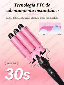 Hair Waffle Maker Curling Tongs Curler - Pink - View 5