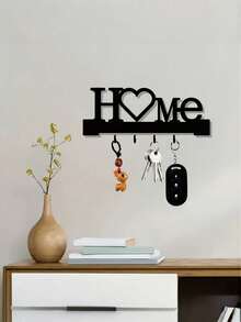 Heart-Shaped Wall-Mounted Key Hook Storage Rack, Durable Metal Material, Black Style, Suitable For Home, Can Hang Car Keys, Handbags, Keychains, Room Decor, Entryway Organizer - Multicolor - View 8