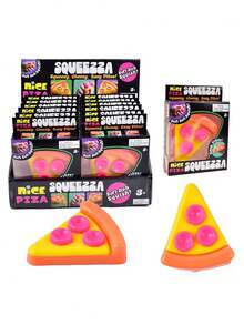 Pizza Shaped Squeeze Toy, Slow Rebound Stress Relief Toy, Soft Rubber Squeeze Toy, Small Office Stress Relief Item, Student Relaxation Toy, Creative Desktop Stress Relief Decor, Adult Stress Relief Toy, Squeeze Vent Toy, Soft Tactile Stress Relief Toy, Holiday Party Favor, Small Gift For Friends, Stress Relief And Healing Toy, Daily Relaxation Squeeze Toy, Portable Mini Stress Relief Toy - Multicolor - View 8