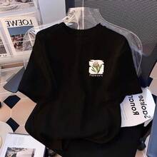 Camiseta con estampado de camisa casual para mujer, manga corta y cuello redondo, moda urbana local de primavera/verano camiseta unisex. SWMP - 680 Blanco - Ver 4