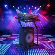 GOFLAME Rolling Stage Cart For Music Equipment 2-Layer 9U DJ Mixer Stand Audio Rack Mount With Lockable Wheels - Black - View 6
