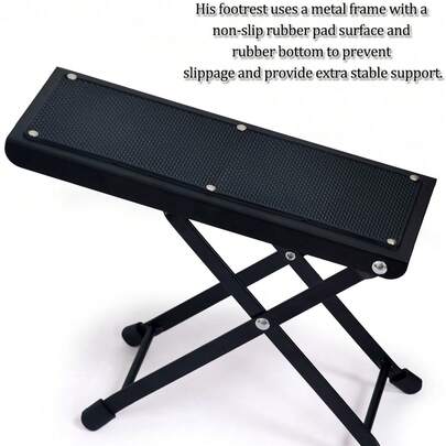 1pc Adjustable 3-Leg Foot Rest Pedicure Stool, Non-Slip Rubber Toe Nail Care Stand, Foldable Metal Foot Rest Platform