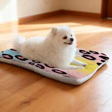 1 pieza Cama suave para mascotas, Patrón reversible de degradado de leopardo, Esterilla lavable para jaula de perro apta para perros pequeños/medianos/grandes, Cojín de cama para gatos, Utilizable en todas las estaciones - Multicolor - Ver 3