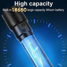 高強度遠程LED手電筒,8*18650大容量電池長續航,Type-C充電,5段可調光,鋁合金IPX5防水,戶外露營騎行緊急使用 - 手電筒 - 查看 10