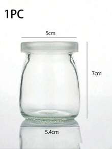 7pcs Reusable Transparent Glass Jars With PE Lids, Glass Storage Jars, Pudding Containers, Sauce Jars, Suitable For Yogurt, Pudding, Milk, Jam, Jelly, Mousse And Honey, Round Flip-Top Storage Containers, Kitchen Supplies, Perfect For Kitchen Organization - Multicolor - View 5
