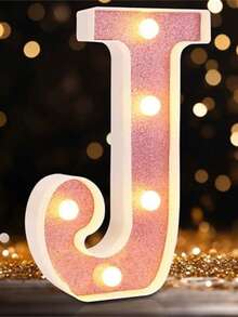 16cm 白色發光 A-Z LED 字母燈，電池供電，臥室裝飾字母夜燈，婚禮裝飾，生日派對裝飾，女孩房/兒童房裝飾字母燈，節日居家酒吧裝飾字母燈，字母燈 - 21cm粉紅色 - 查看 28