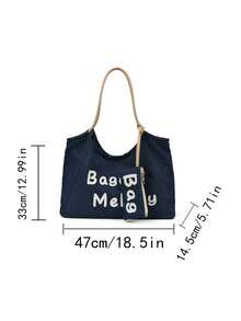 條紋帆布托特包附迷你收納袋，大容量單肩包，「Bag Melody」印花，休閒可重複使用女款托特包，輕便旅行購物袋，通勤托特包，平板電腦包，收納袋，夏季必備旅行包，適合海灘旅行、泳池日、購物和日常使用，完美適合女性、旅行者和海灘愛好者，春假、復活節、母親節、度假和禮物的理想選擇 - 彩色 - 查看 11