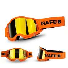 Riding Equipment, Off-Road Riding Goggles, Motorcycle Goggles, Off-Road Motorcycle Goggles, Skiing Goggles, Riding Goggles, Adult Men's And Women's Outdoor Windproof Climbing Goggles, Skiing Equipment, Snowmobile Goggles, 1 Pair - C10 Gọng đen/Gương giả đỏ - Xem 5