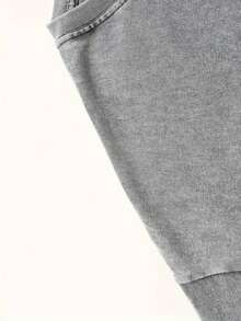 100% Cotton Washed T-Shirt 230G, Vintage Urban Style For Men And Women, Loose Fit, Soft, Breathable, With A Unique Design Of Wild Ducks Taking Off From The Water, Modern And Fashionable, Casual Short Sleeve Round Neck, Ideal For Travel And As A Gift. - 水洗棉灰 - 查看 3