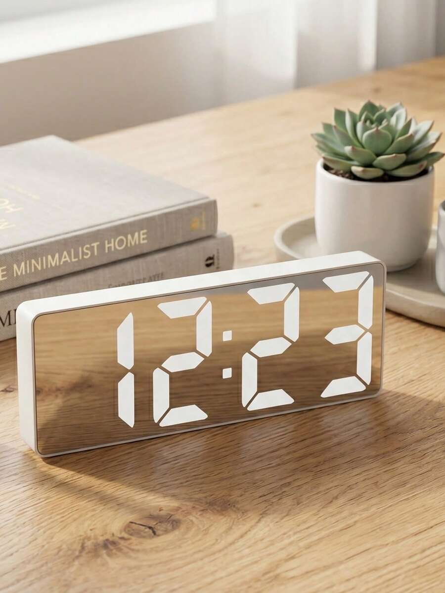 Teckwe LED Digital Alarm Clock, Adjustable Volume, And Night Light Function, Suitable For Both Children And Adults. With A Modern Style Desktop Design And Automatic Dimming Function, It Boasts Large Digital Display, Making It Ideal For Bedrooms And Living Rooms. This Product Does Not Include Dry Batteries And Requires Separate Purchase - White box - View 1