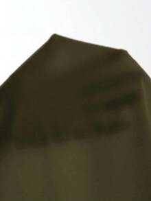 Blusa de gasa con volantes asimétricos y cuello suelto - Verde militar - Ver 8