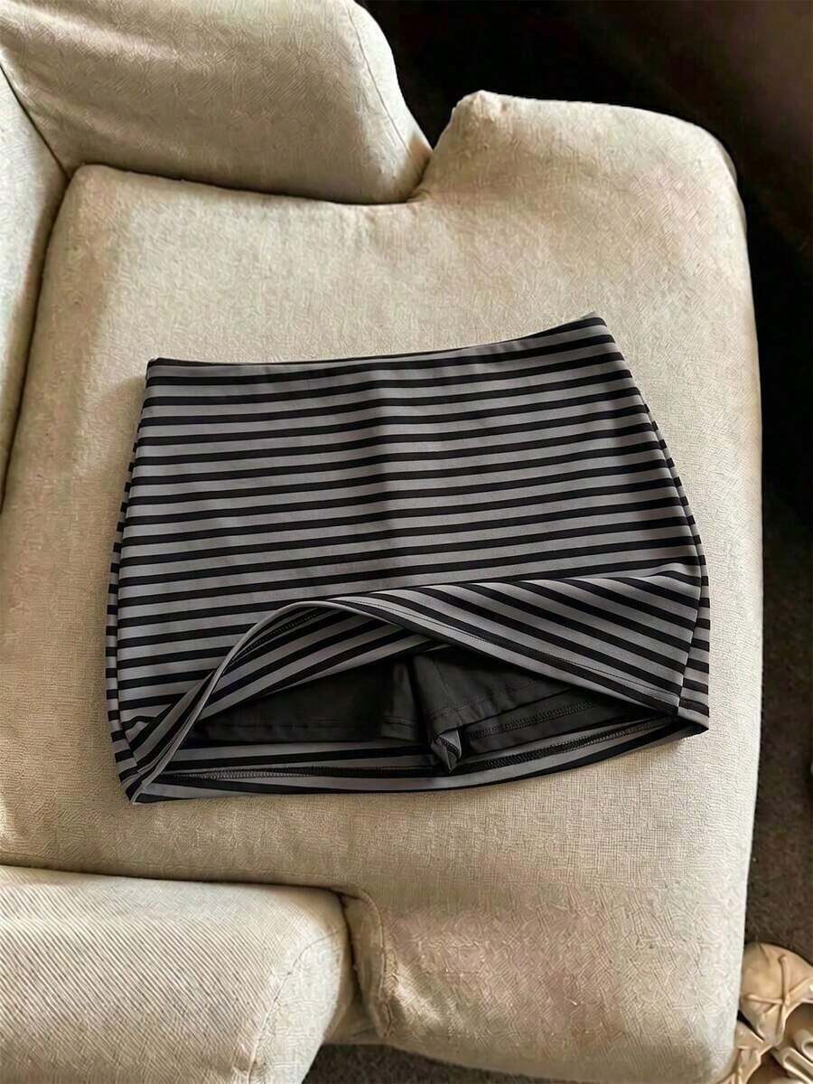 a casual de unicolor para mujer, adecuada para usar debajo de faldas vaqueras de cintura alta, conjunto de 3 pantalones cortos/faldas para mujer - Multicolor - Ver 1