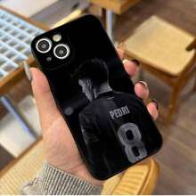 A Football Player Wearing A Black Jersey With The Numbers 'PEDRI' And '8' Designed A Full Protection Phone Case Suitable For IPhone 11 To 16 Pro Max Series, Perfect As A Birthday, Christmas, Or Valentine's Day Gift For Couples. - 1PC - 查看 4