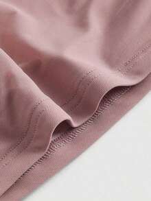 Vestido ajustado de cuello cuadrado fruncido - Rosa vieja - Ver 4