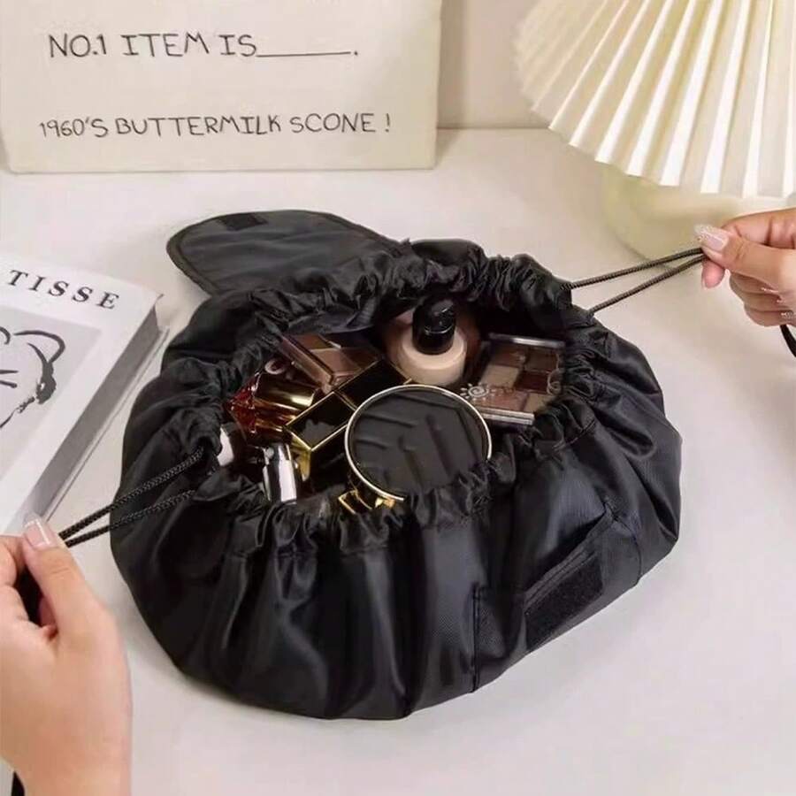 Slouchy Person Portable Women's Travel Toiletry Drawstring Bag, New Large Capacity Cinched Storage Bag, Travel Essential, Women's Travel Essential, Soft, Travel, Packaging Bag, Cosmetic Original - View 1